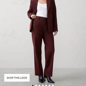 NWT Size 14 Tall Banana Republic Vino Rosso High Rise Sculpted Women's Trousers